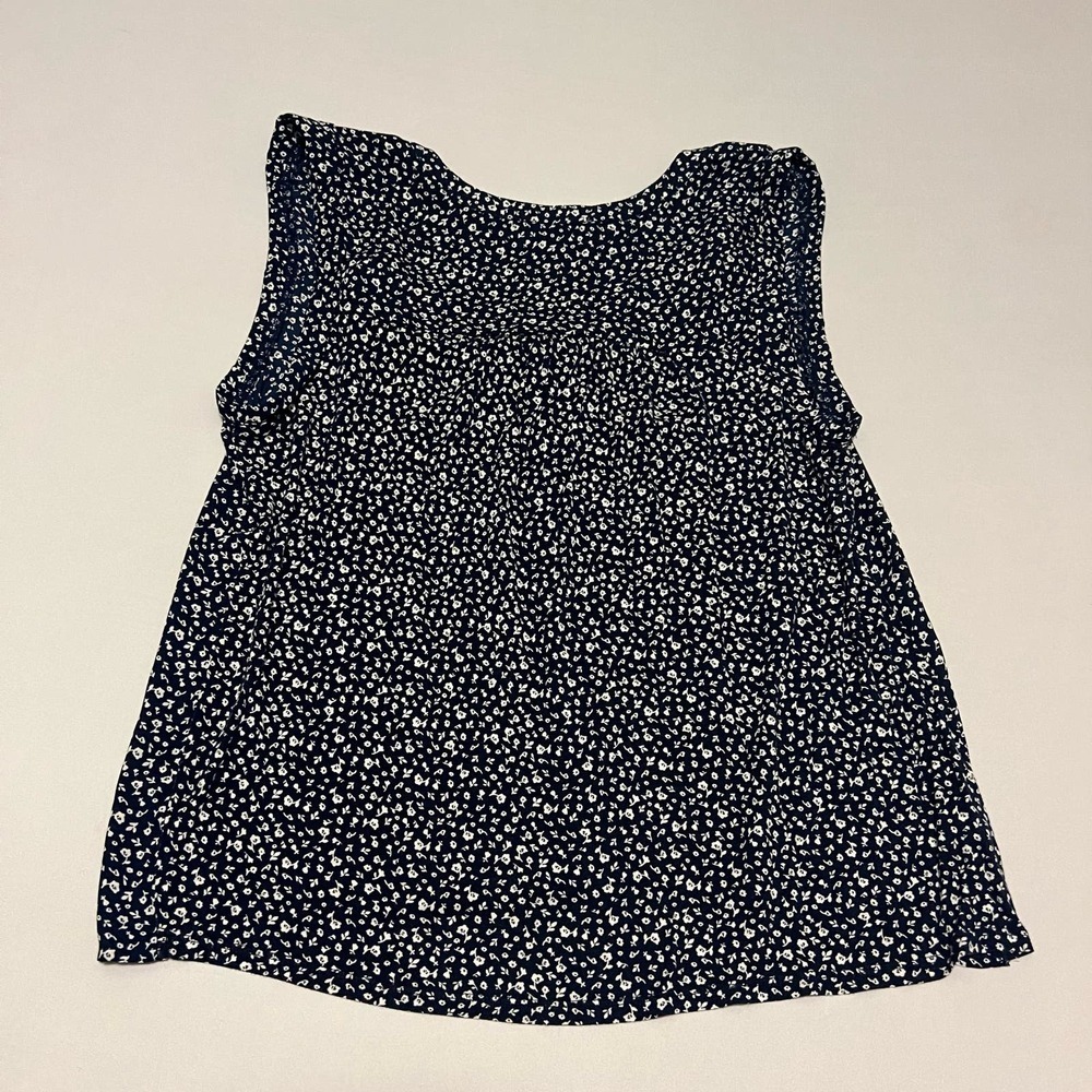 Loft Blue Sleeveless floral blouse M - Picture 7 of 8